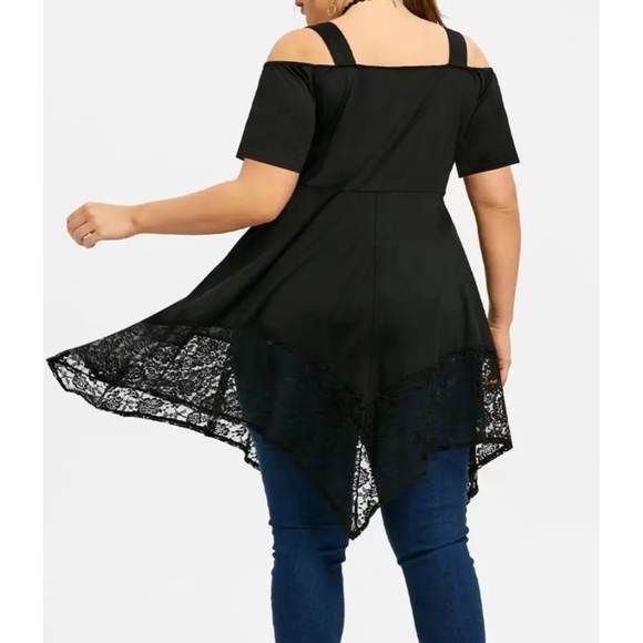 Nextmia Women’s Black Cold Shoulder Swing Tunic Top (Size 20) - Picture 7 of 10